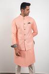 Arjan Dugal_Peach Chanderi Bundi_Online_at_Aza_Fashions