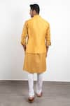 Shop_Arjan Dugal_Yellow Chanderi Silk Kurta Set  _at_Aza_Fashions