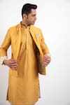 Buy_Arjan Dugal_Yellow Chanderi Silk Kurta Set  _at_Aza_Fashions