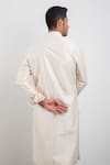 Shop_Arjan Dugal_White Chanderi Silk Kurta Set_at_Aza_Fashions