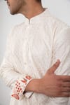 Arjan Dugal_White Chanderi Silk Kurta Set_at_Aza_Fashions