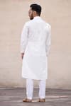 Shop_Arjan Dugal_White Linen Embroidered Kurta Set _at_Aza_Fashions