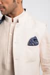 Arjan Dugal_Beige Linen Reversible Nehru Jacket_at_Aza_Fashions
