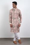 Buy_Arjan Dugal_Pink Modal Silk Printed Kurta Set _at_Aza_Fashions