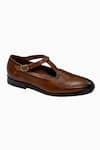 Amrit Dawani_Brown Wingtip Brogue Oxford Sandals _Online_at_Aza_Fashions