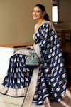 Buy_Anita Dongre_Blue Panita Banarasi Saree_at_Aza_Fashions