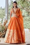 Buy_Anita Dongre_Orange Vinaya Lehenga_at_Aza_Fashions