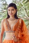 Anita Dongre_Orange Vinaya Lehenga_Online_at_Aza_Fashions
