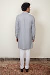 Shop_Arjan Dugal_Grey Silk Georgette Embroidered Chikankari Kurta Set  _at_Aza_Fashions