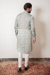 Shop_Arjan Dugal_Blue Modal Silk Printed Chintz Kurta Set  _at_Aza_Fashions
