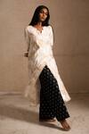 Shop Priyanka Raajiv White Dupatta Tissue, Palazzo Silk Chanderi Adia Upcycled Patchwork Kurta Set Online at Aza Fashions Shop_Priyanka Raajiv_White Dupatta Tissue, Palazzo Silk Chanderi Adia Upcycled Patchwork Kurta Set _Online_at_Aza_Fashions