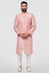 Buy_Anita Dongre_Pink Silk Naveen Sherwani _at_Aza_Fashions
