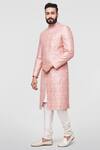 Anita Dongre_Pink Silk Naveen Sherwani _Online_at_Aza_Fashions