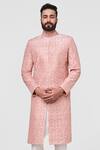 Buy_Anita Dongre_Pink Silk Naveen Sherwani _Online_at_Aza_Fashions