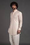 Buy_Arjan Dugal_Peach Chanderi Silk Embroidered Kurta Set_Online_at_Aza_Fashions