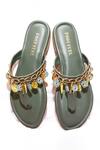 Buy_Foot Fuel_Green Adul Charm Embellished Flats _at_Aza_Fashions