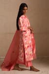 Priyanka Raajiv_Pink Dupatta Chanderi Silk Embroidered Afsa Upcycled Patchwork Kurta Set _Online_at_Aza_Fashions