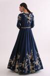 Shop_Alok & Harsh_Blue Pure Chanderi Embroidered Gown_at_Aza_Fashions