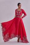 Buy_Alok & Harsh_Pure Chanderi Embroidered Asymmetric Gown_at_Aza_Fashions