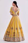 Shop_Alok & Harsh_Yellow Pure Chanderi Embroidered Lehenga Set_at_Aza_Fashions