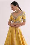 Buy_Alok & Harsh_Yellow Pure Chanderi Embroidered Lehenga Set_Online_at_Aza_Fashions