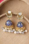 Ahaanya_Gold Plated Kundan Jhumkas_Online_at_Aza_Fashions