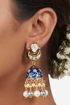 Buy_Ahaanya_Gold Plated Kundan Jhumkas_Online_at_Aza_Fashions