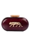 Shop_Sabyasachi_Mulberry - Purple Embellished The Royal Bengal Minaudiere Clutch _at_Aza_Fashions