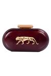 Buy_Sabyasachi_Mulberry - Purple Embellished The Royal Bengal Minaudiere Clutch_at_Aza_Fashions