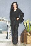 Buy_Inej_Black Rayon Flex Embroidered Bell Bottoms_at_Aza_Fashions