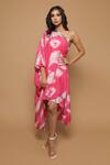 Buy_Ahi Clothing_Pink Cotton Silk Tie Dye Kaftan With Dress_at_Aza_Fashions