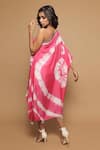 Shop_Ahi Clothing_Pink Cotton Silk Tie And Dye Kaftan One Shoulder & Dress Sweetheart Neck With _at_Aza_Fashions