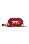 Shop_Sabyasachi_Rouge Bengal - Red Chowringhee Sling Bag _at_Aza_Fashions