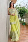 Buy_Gopi Vaid_Yellow Kurta And Sharara Cotton Silk Dupatta Net Embroidery Set  _Online_at_Aza_Fashions