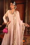 Buy_Ruh Clothing_Pink Kurta Georgette Pant Chanderi Chikankari Embroidered Anarkali Set _Online_at_Aza_Fashions