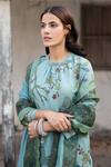 Archana Jaju_Blue Chanderi Round Kurta Set_at_Aza_Fashions