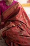 Archana Jaju_Maroon Paithani Silk Embroidery Round Saree With Blouse For Women_at_Aza_Fashions
