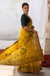 Archana Jaju_Yellow Silk Saree _Online_at_Aza_Fashions