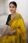 Archana Jaju_Yellow Silk Saree _at_Aza_Fashions