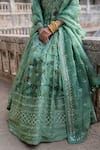 Archana Jaju_Green Chanderi Silk Kalamkari Anarkali With Dupatta_at_Aza_Fashions