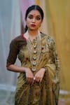 Buy_Archana Jaju_Beige Embroidered Saree_Online_at_Aza_Fashions