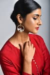 Buy_Arte-Alter_Gold Plated Pearl Bead Hoop Danglers _at_Aza_Fashions