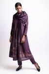 Arte-Alter_Purple Handwoven Silk Cotton Jamdani Kurta_Online_at_Aza_Fashions