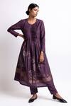 Buy_Arte-Alter_Purple Handwoven Silk Cotton Jamdani Kurta_at_Aza_Fashions