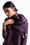 Arte-Alter_Purple Handwoven Silk Cotton Jamdani Kurta_at_Aza_Fashions