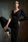 Buy_Anjali Kanwar_Black Imported Pleated Fabric Stardust V Neck Embroidered Jumpsuit _Online_at_Aza_Fashions