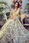 Buy_Archana Kochhar_White Lehenga And Blouse Raw Silk Dupatta Organza Arasi Bridal Set _at_Aza_Fashions