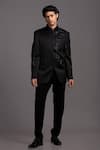 Buy_Jayesh Shah_Black Polinosic Embroidered Abstract Jodhpuri And Pant Set  _Online_at_Aza_Fashions