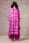 Shop_Devnaagri_Purple Organza, Muslin Boat Tie And Dye Kaftan & Palazzo Set_at_Aza_Fashions