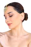 Buy_Aakarsha By Ajay_Gold Plated Kundan Stones Floral Motif Maangtikka _Online_at_Aza_Fashions